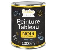 Creative Deco Peinture Ardoise Peinture Tableau Noir | 1000 ml | 10 m² / 1L Efficace | Mate | A Base d’Eau | Non-Toxique | Écriture et Dessin à la Craie