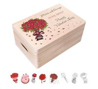 Creative Deco Personnalisé Cadeau St Saint Valentin pour Femme et Homme - Texte Désiré Boîte en Bois | Votre Idee Cadeaux Personnalisé individuel avec n’importe quel texte | Personnalisable Decoration