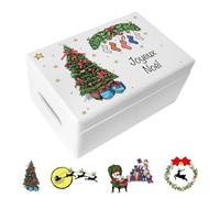 Creative Deco Personnalisé Idee Cadeau Noel pour Femme et Homme - Blanc Texte Désiré Boîte en Bois | Votre Original Cadeaux Personnalisé Individuel | Personnalisable Decoration