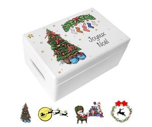 Creative Deco Personnalisé Idee Cadeau Noel pour Femme et Homme - Blanc Texte Désiré Boîte en Bois | Votre Original Cadeaux Personnalisé Individuel | Personnalisable Decoration