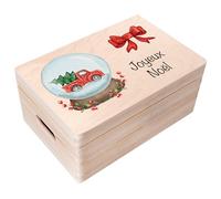 Creative Deco Personnalisé Idee Cadeau Noel pour Femme et Homme - Texte Désiré Boîte en Bois - Thème Boule de Neige | Votre Original Cadeaux Personnalisé | Decoration Personnalisable