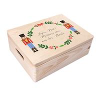 Creative Deco Personnalisé Idee Cadeau Noel pour Femme et Homme - Texte Désiré Boîte en Bois - Thème Casse-Noix | Votre Original Cadeaux Personnalisé | Decoration Personnalisable
