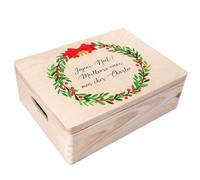 Creative Deco Personnalisé Idee Cadeau Noel pour Femme et Homme - Texte Désiré Boîte en Bois | Votre Original Cadeaux Personnalisé Individuel avec n’Importe Quel Texte | Personnalisable Decoration