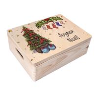 Creative Deco Personnalisé Idee Cadeau Noel pour Femme et Homme - Texte Désiré Boîte en Bois | Votre Original Cadeaux Personnalisé | Personnalisable Decoration - Sapin de Noël