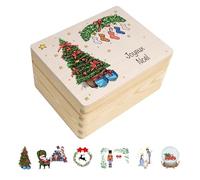 Creative Deco Personnalisé Idee Cadeau Noel pour Femme et Homme - Texte Désiré Boîte en Bois | Votre Original Cadeaux Personnalisé Individuel avec n’Importe Quel Texte | Personnalisable Decoration