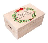 Creative Deco Personnalisé Idee Cadeau Noel pour Femme et Homme - Texte Désiré Boîte en Bois | Votre Original Cadeaux Personnalisé Individuel avec n’Importe Quel Texte | Personnalisable Decoration