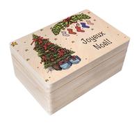 Creative Deco Personnalisé Idee Cadeau Noel pour Femme et Homme - Texte Désiré Boîte en Bois | Votre Original Cadeaux Personnalisé | Personnalisable Decoration - Sapin de Noël