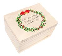 Creative Deco Personnalisé Idee Cadeau Noel pour Femme et Homme - Texte Désiré Boîte en Bois | Votre Original Cadeaux Personnalisé Individuel avec n’Importe Quel Texte | Personnalisable Decoration