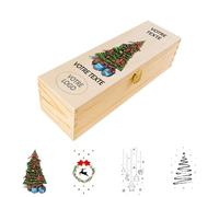 Creative Deco Personnalisé Idee Cadeau Noel pour Femme et Homme - Texte Désiré Boîte Vin en Bois | Votre Original Cadeaux Personnalisé Individuel | Personnalisable Decoration | 1 Bouteille