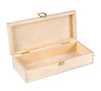 Creative Deco Petite Boite de Rangement Noel en Bois Non Peint | 24 x 10,5 x 5,7 cm | Coffret avec Couvercle et Fermoir | Boite a Bijoux pour Souvenirs Noël, Cartes, Stockage, Photos, Bibelot
