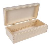 Creative Deco Petite Boite de Rangement Noel en Bois Non Peint | 24 x 11,3 x 7,2 cm | Coffret avec Couvercle | Boite a Bijoux pour Souvenirs Noël, Cartes, Stockage, Photos, Bibelot
