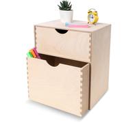 Creative Deco Petite Commode Bois | 2 Tiroir | 25 x 20 x 31 cm | Organisateur Bureau | Rangement Bureau | Organiseur Bureau | Petit Meuble Rangement | Rangement bureau organisateur