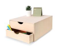 Commode en Bois Creative Deco - 2 Tiroirs - Rangement Bureau - Organiseur Bureau - Petit Meuble Rangement