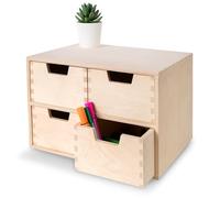 Creative Deco Petite Commode Bois | 4 Tiroir | 28,5 x 20 x 19cm | Organisateur Bureau | Rangement Bureau | Organiseur Bureau | Petit Meuble Rangement | Rangement bureau organisateur | Accessoire