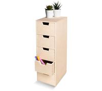 Creative Deco Petite Commode Bois | 5 Tiroir | 15 x 20,5 x 47 cm | Organisateur Bureau | Rangement Bureau | Organiseur Bureau | Petit Meuble Rangement | Rangement bureau organisateur