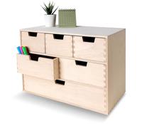 Creative Deco Petite Commode Bois | 6 Tiroir | 42 x 20 x 28,5 cm | Organisateur Bureau | Rangement Bureau | Organiseur Bureau | Petit Meuble Rangement | Rangement bureau organisateur | Accessoire