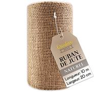 Creative Deco Ruban Chemin de Table en Toile de Jute | 20cm x 10m Rouleau Beige | Décoration Mariage et Noël | Jute pour Table