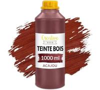 Creative Deco Teinte Bois Acajou 1L Teinture Bois Séchage Rapide Protection de Surface Vernis Bois à Base d'Eau Non Toxique