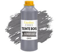 Creative Deco Teinte Bois Gris 1L Teinture Bois Séchage Rapide Protection de Surface Vernis Bois à Base d'Eau Non Toxique