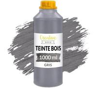 Creative Deco Teinte Bois Gris 1L Teinture Bois Séchage Rapide Protection de Surface Vernis Bois à Base d'Eau Non Toxique