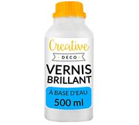 Creative Deco Vernis Peinture Acrylique Brillant | 500 ml Bouteille | Laque Transparent et Incolore | Finition et Protection de Surface | À base d'Eau | Anti-Tache | Utilisation Intérieure Extérieure