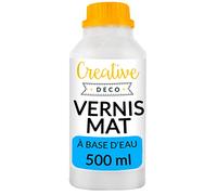 Creative Deco Vernis Peinture Acrylique Mat | 500 ml Bouteille | Laque Transparent et Incolore | Finition et Protection de Surface | À base d'Eau | Anti-Tache | Utilisation Intérieure et Extérieure