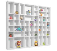 Creative Deco Vitrine Murale Petite Etagere Bois Blanche | 51 Compartiments | 52 x 46 x 5 cm | Vitrine pour Collection | Petit Meuble de Rangement | Bureau et Bibliotheque | Vitrine Salon Figurine