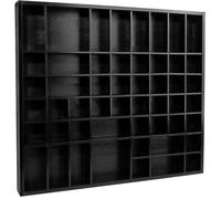 Creative Deco Vitrine Plateau Étagère Bois Noir| 51 Compartiments | 52 x 46 x 5 cm | Rangement Bijoux Armoire Tiroir | Organisateur