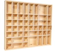 Creative Deco Vitrine Plateau Étagère en Bois | 51 Compartiments | 52 x 46 x 5 cm | Rangement Bijoux Armoire Tiroir | Organisateur