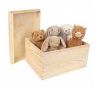 Creative Deco XXL Boite Rangement en Bois à Décorer | 40 x 30 x 22 cm (+/-1cm) | avec Couvercle | Sans Charnières | Boite a Souvenir | Boîte Caisse Malle Coffre | BRUT ET NON PONCÉ
