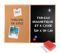 Creative Home 120x90cm Tableau Liege Mural, Tableau Magnétique Aimanté Noir