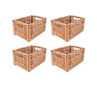 Creative Home 4x Panier de Rangement en Osier 30 x 20 x 14 cm (+/- 1cm) | Boite Rangement Osier | Panier Osier Rangement Salle de Bain | Petit Panier Tressé | Corbeille Rectangulaire | Paniere Maison