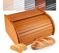 Creative Home Boîte à Pain en Hêtre Naturel 38 x 28,5 x 17,5 cm | Huche en Aulne