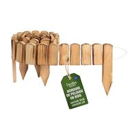 Creative Home Bordure de Pelouse en Bois 200 x 10 cm (L x H) Flammé