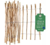 Creative Home Clôture en Bois de Noisetier - 100 cm x 5 m - Espacement de 3-5 cm