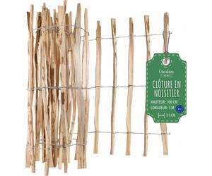 Creative Home Clôture en Bois de Noisetier - 100 cm x 5 m - Espacement de 3-5 cm
