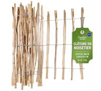Creative Home Clôture en Bois de Noisetier de 100 cm de haut et 5 m de long | Cloture en Rouleau | Espacement des Lattes 7-9 cm | Clôture de Jardin | Bordure de Pelouse, Bordure de Parterre de Fleurs