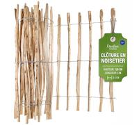 Creative Home Clôture en Bois de Noisetier de 120 cm de haut et 5 m de long | Cloture en Rouleau | Espacement des Lattes 3-5 cm | Clôture de Jardin | Bordure de Pelouse, Bordure de Parterre de Fleurs