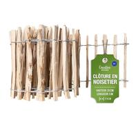 Creative Home Clôture en Bois de Noisetier de 35 cm de haut et 5 m de long | Cloture en Rouleau | Espacement des Lattes 7-9 cm | Clôture de Jardin | Bordure de Pelouse, Bordure de Parterre de Fleurs