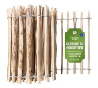 Creative Home Clôture en Bois de Noisetier de 60 cm de haut et 5 m de long | Cloture en Rouleau | Espacement des Lattes 3-5 cm | Clôture de Jardin | Bordure de Pelouse, Bordure de Parterre de Fleurs