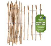 Creative Home Clôture en Bois de Noisetier de 90 cm de haut et 5 m de long | Cloture en Rouleau | Espacement des Lattes 7-9 cm | Clôture de Jardin | Bordure de Pelouse, Bordure de Parterre de Fleurs