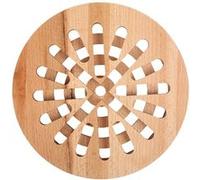 Creative Home Dessous de Plat Bois Rond 19,5 x 19,5 x 1,5 cm Réversible, Antidérapant Marron G