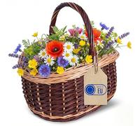 Creative Home Grand Panier Pique-Nique en Osier avec Anse | 43 x 33 x 40 cm