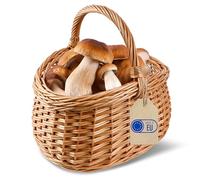 Creative Home Grand Panier Pique-Nique en Osier avec Anse | 43 x 33 x 40 cm | Panier à Champignons Naturel et Léger | Tissé à la main | Universel