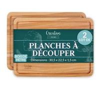 Planche à découper - CREATIVE HOME - Réversible - Bois de hêtre - 30,5 x 22,5 x 1,2 cm - Naturel