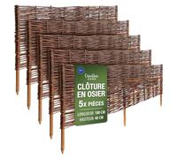 Creative Home Lot de 5 Bordure de Jardin en Saule | 100 x 40 cm (+/- 1 cm)