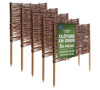 Creative Home Lot de 5 Bordure de Jardin en Saule | 60 x 30 cm (+/- 1 cm)