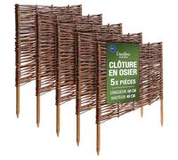 Creative Home Lot de 5 Bordure de Jardin en Saule | 60 x 40 cm (+/- 1 cm) | Clôture de jardin, Bordure de Parterre | Bordure de Pelouse | Cloture Décorative