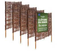 Creative Home Lot de 5 Bordure de Jardin en Saule | 60 x 60 cm (+/- 1 cm) | Clôture de jardin, Bordure de Parterre | Bordure de Pelouse | Cloture Décorative