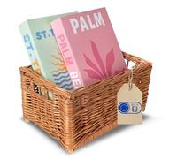 Creative Home Panier de Rangement en Osier | 30 x 20 x 16 cm (+/- 1cm) | Boite Rangement Osier | Panier Osier Rangement Salle de Bain | Petit Panier Tressé | Corbeille Rectangulaire | Paniere Maison